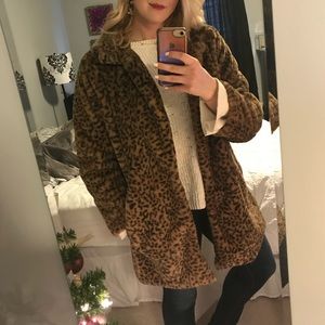 Democracy faux fur cheetah coat